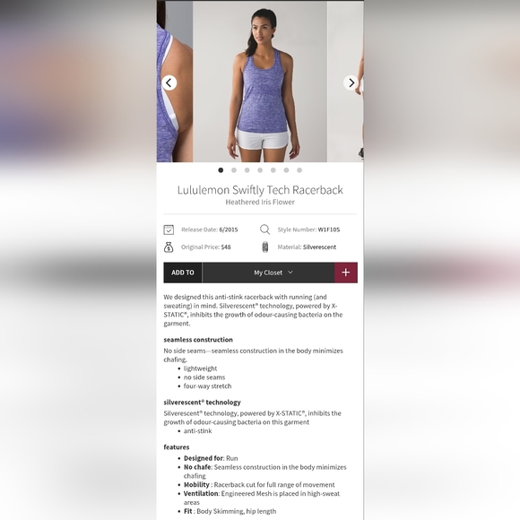Lululemon Swiftly Tech Racerback, Size 4 - Picture 5 of 8